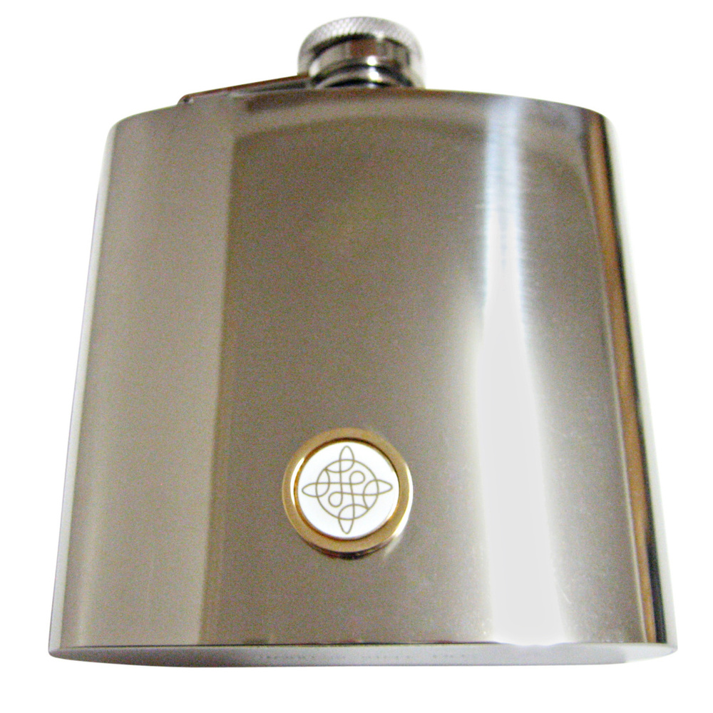 Gold Toned Celtic Design Large Flask